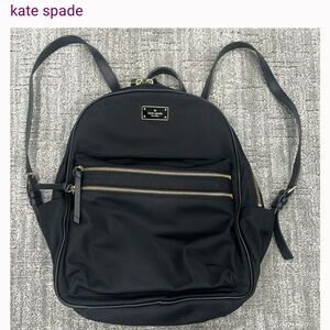 Kate Spade Black Backpack with Gold Accents